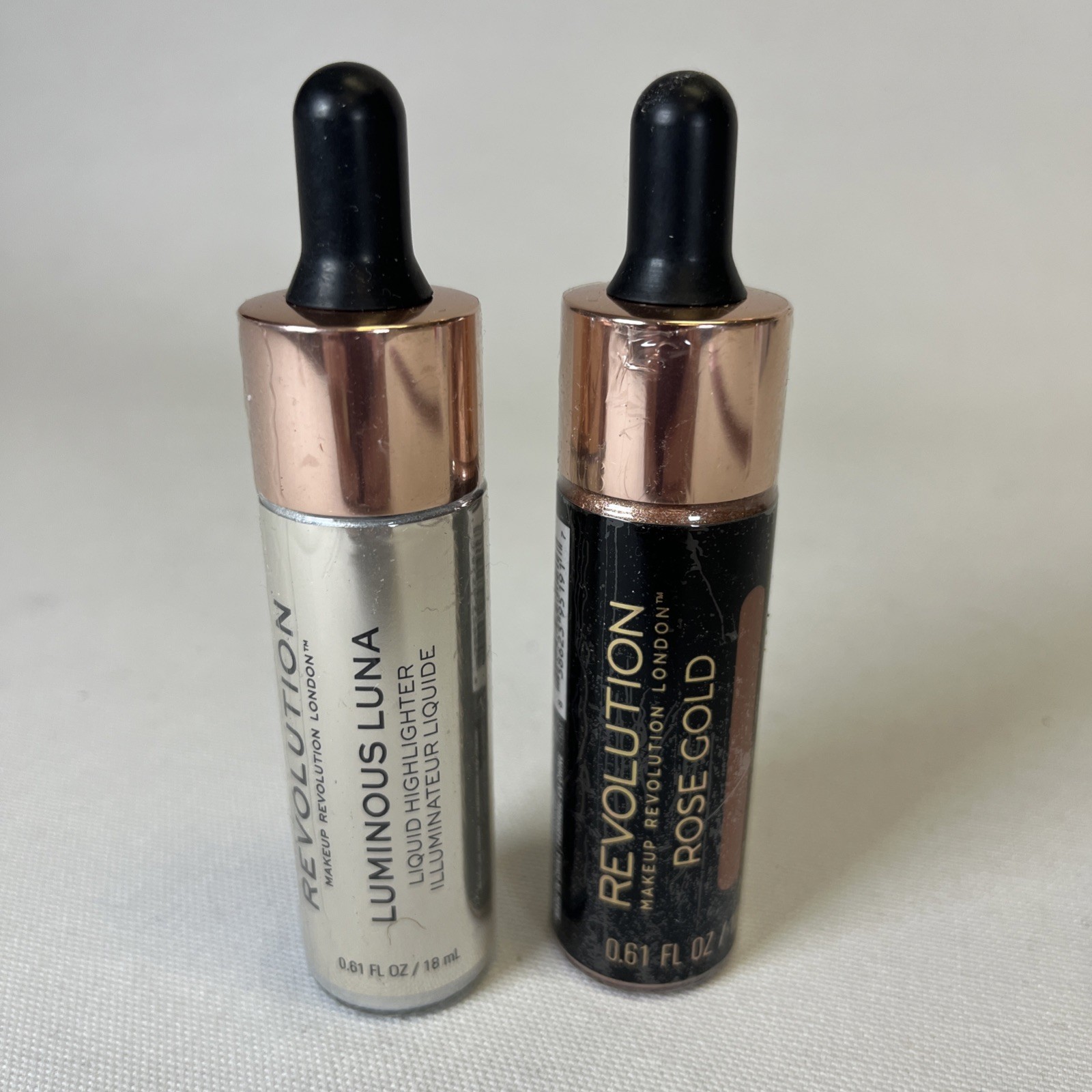 Revolution Makeup Highlighter Lot of 2 pcs Rose Gold and Luminous