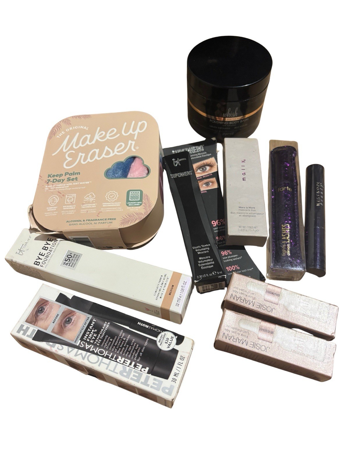 Sealed Beauty Bundle Lot IT Cosmetics Tarte Mally Whish Peter Thomas Roth New