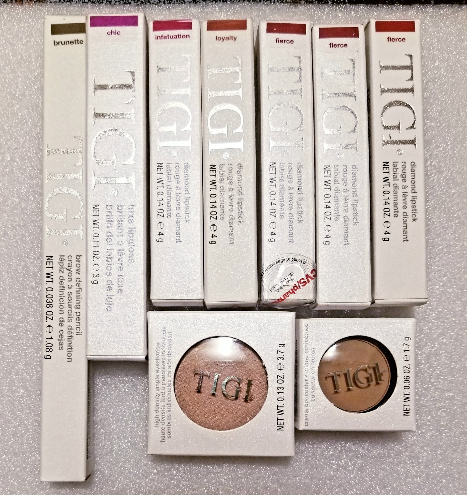 TIGI Cosmetics 9 Piece Bundle Makeup Lipstick Gloss Eyeshadow Concealer NEW