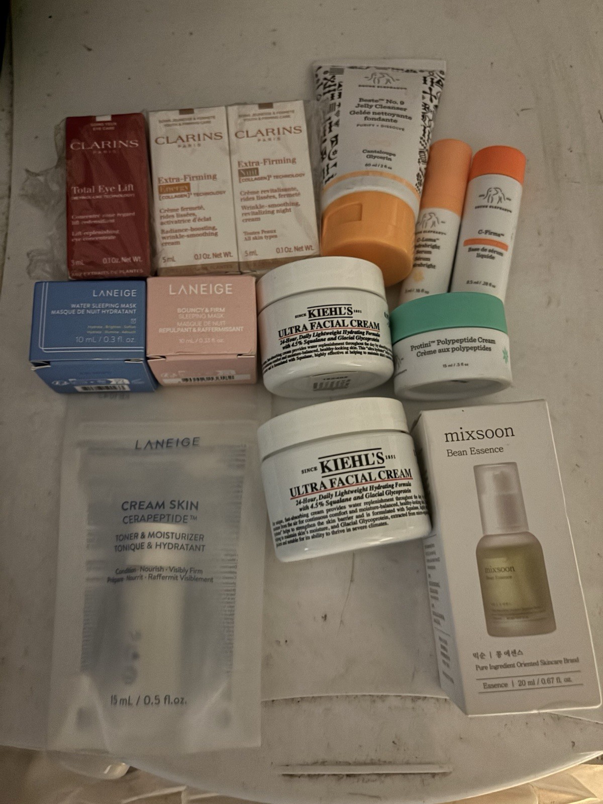 Skincare lot 13- Drunk Elephant, Clarins,Laneige,Kiehls, Mixsoon