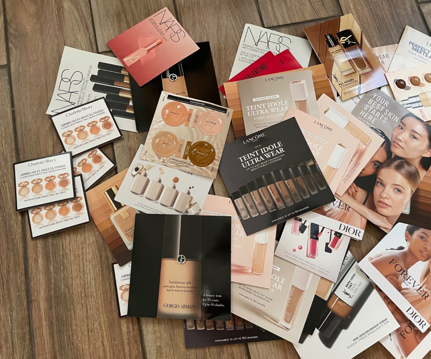 14 X Mix Foundation Concealer Sample Cards Tilbury Bobbi Armani Dior Lancome