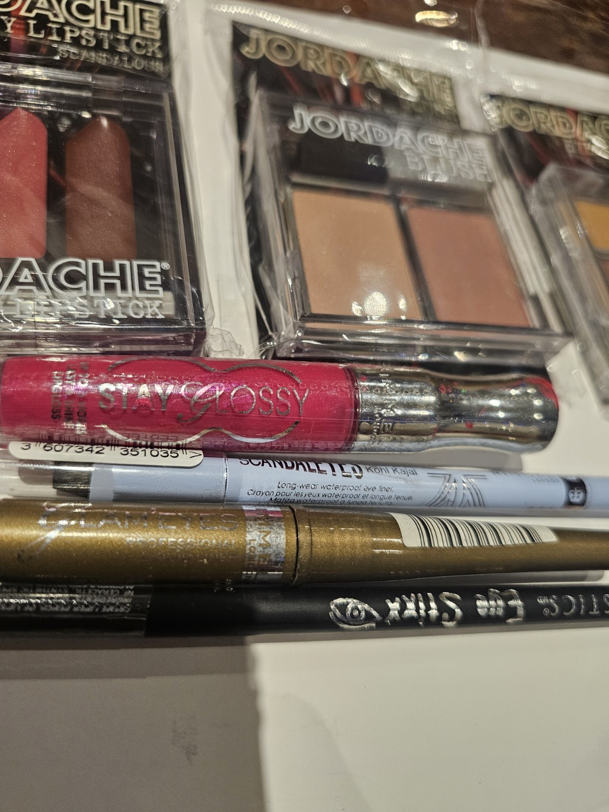 Assorted Makeup Lot 8 Pcs Jane Rimmel Jordache Eyeliner Lip Gloss Blush