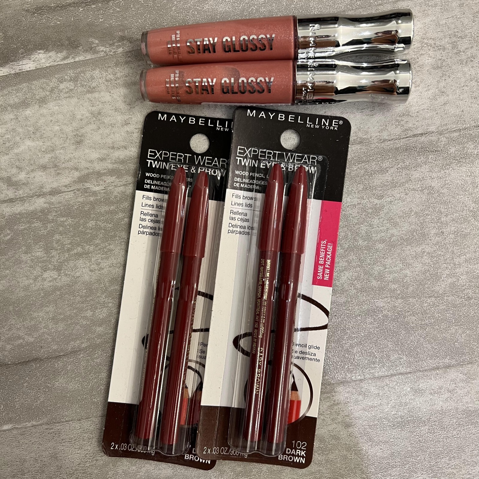 Maybelline Rimmel London Makeup Lip Gloss Eye Brow Pencil – Bundle Lot For Women