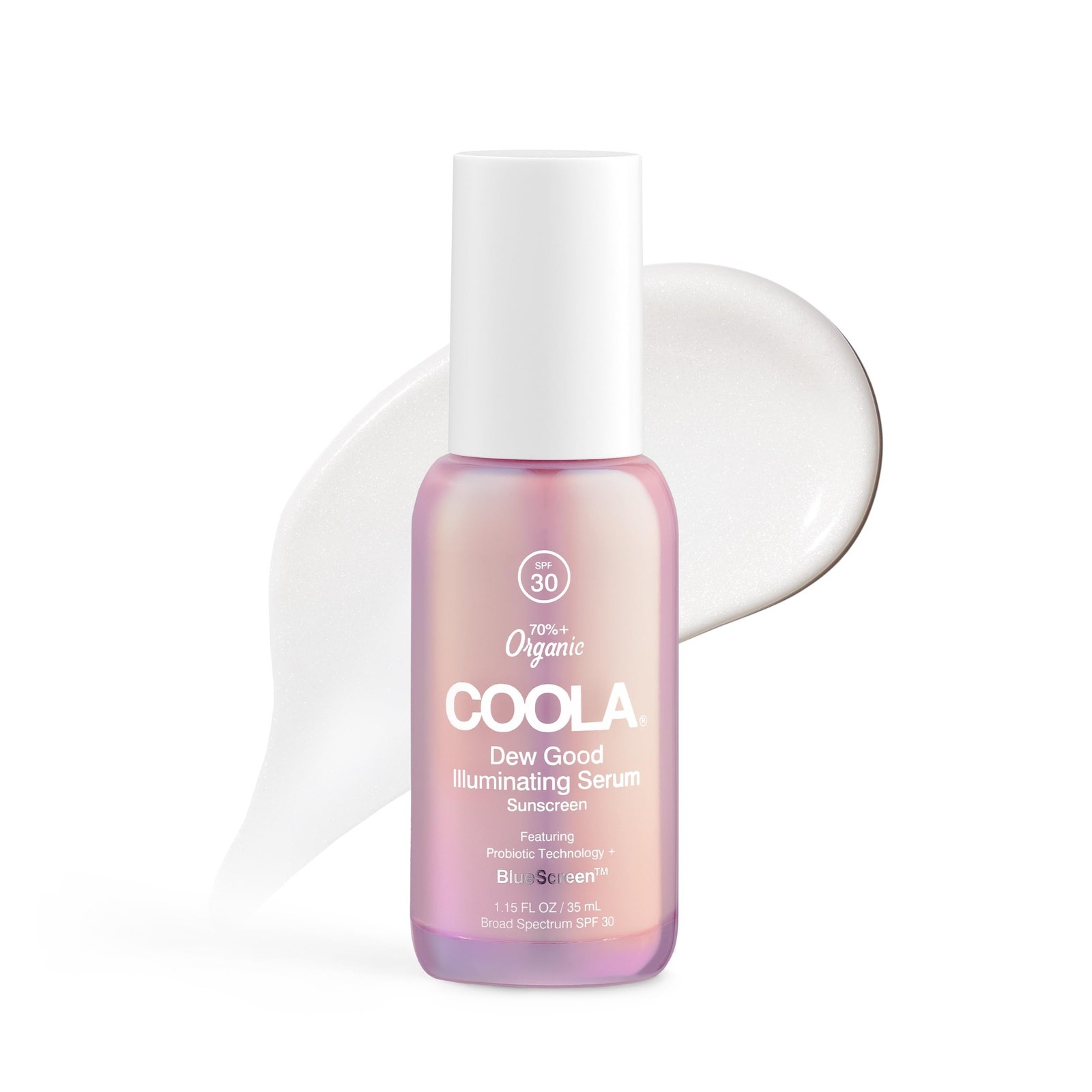 COOLA Organic Dew Good Illuminating Probiotic Serum with SPF 30, Dermatologis…