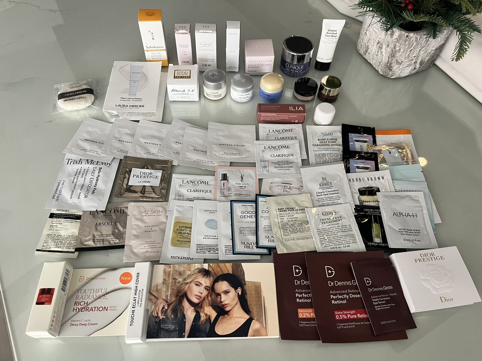 Lot of 57 Travel & Sample Size Beauty Products Skin/Makeup Designer Brands NEW