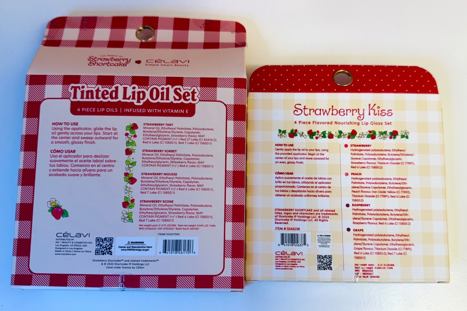 5x Strawberry Shortcake Bundle Makeup Cosmetic Eyeshadow Lip Gloss Oil Brush Set