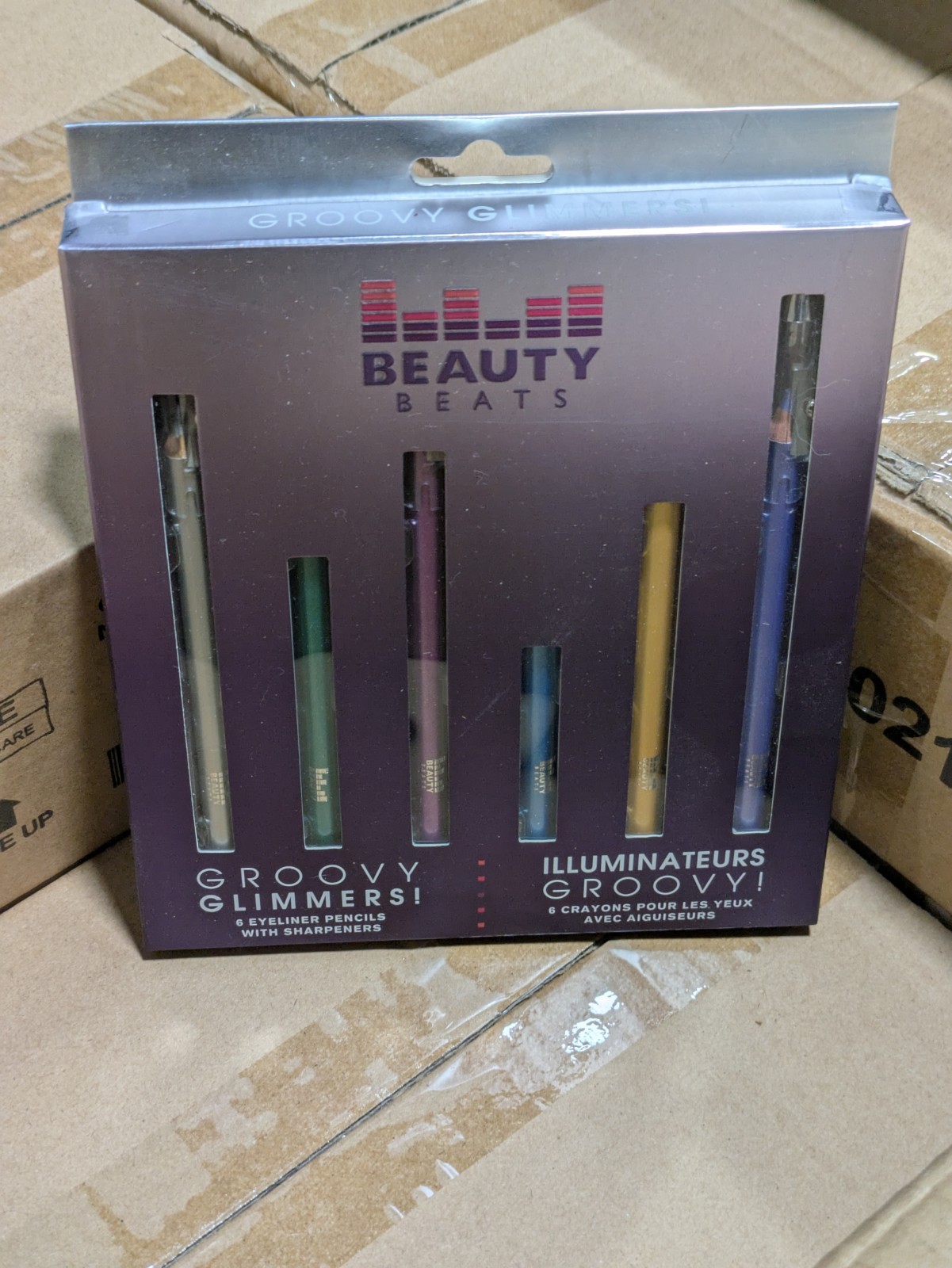 Bulk Lot 11 Cases Beauty Beats Groovy Glimmers Eyeliner Pencil Sets (66 Total)