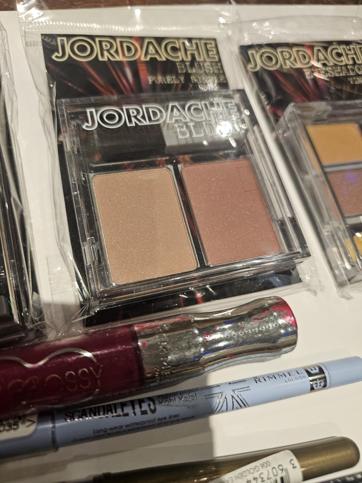 Assorted Makeup Lot 8 Pcs Jane Rimmel Jordache Eyeliner Lip Gloss Blush