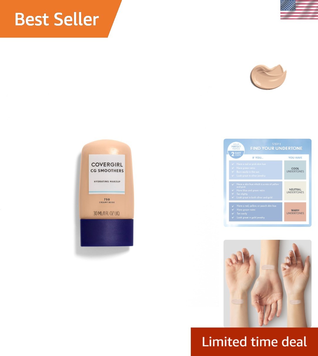 Light Coverage Creamy Beige Foundation – Hydrating with Matte Finish & SPF 15