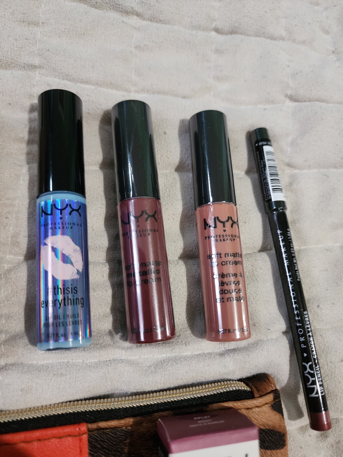 Lot Of 9 NYX Lip Makeup Cosmetics, Lipstick, Pencil, Cream, Liquid, Oil, Gloss