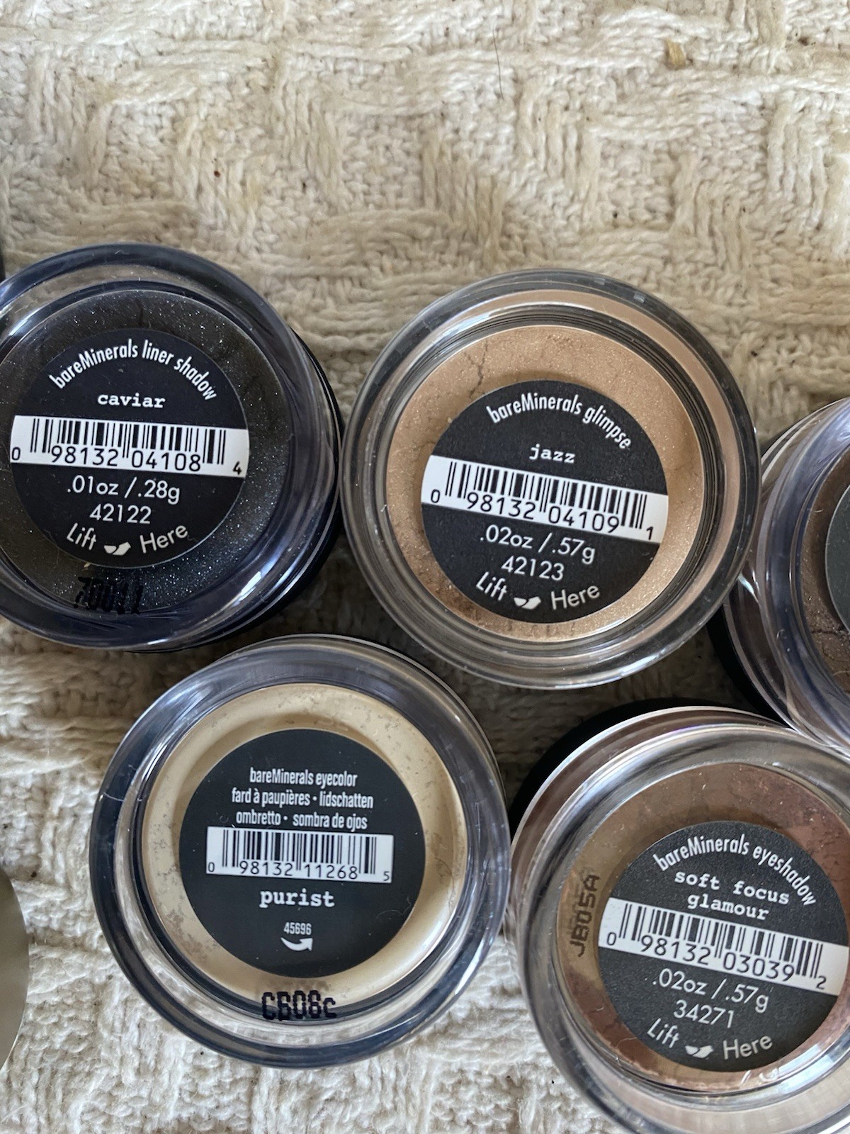 Bare Minerals By Bare Escentuals Makeup Lot w/ White Zip Case SEALED