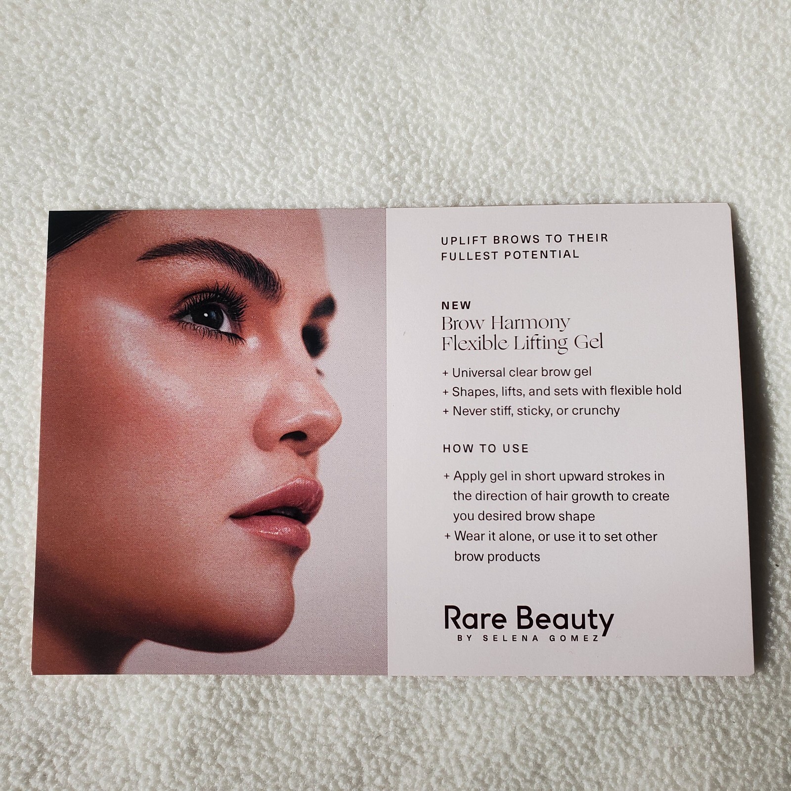 Rare Beauty By Selena Gomez Brow Harmony Gel PR Card