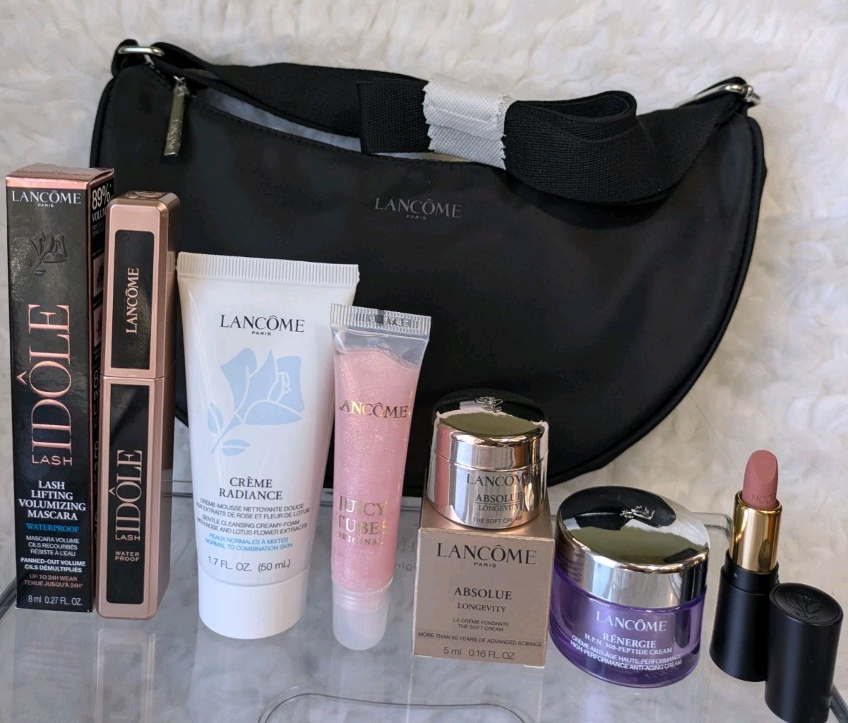 Lancome 7pcs Bundle Absolute longevity, Renergie, Creme Radiance, Idole Lash NEW
