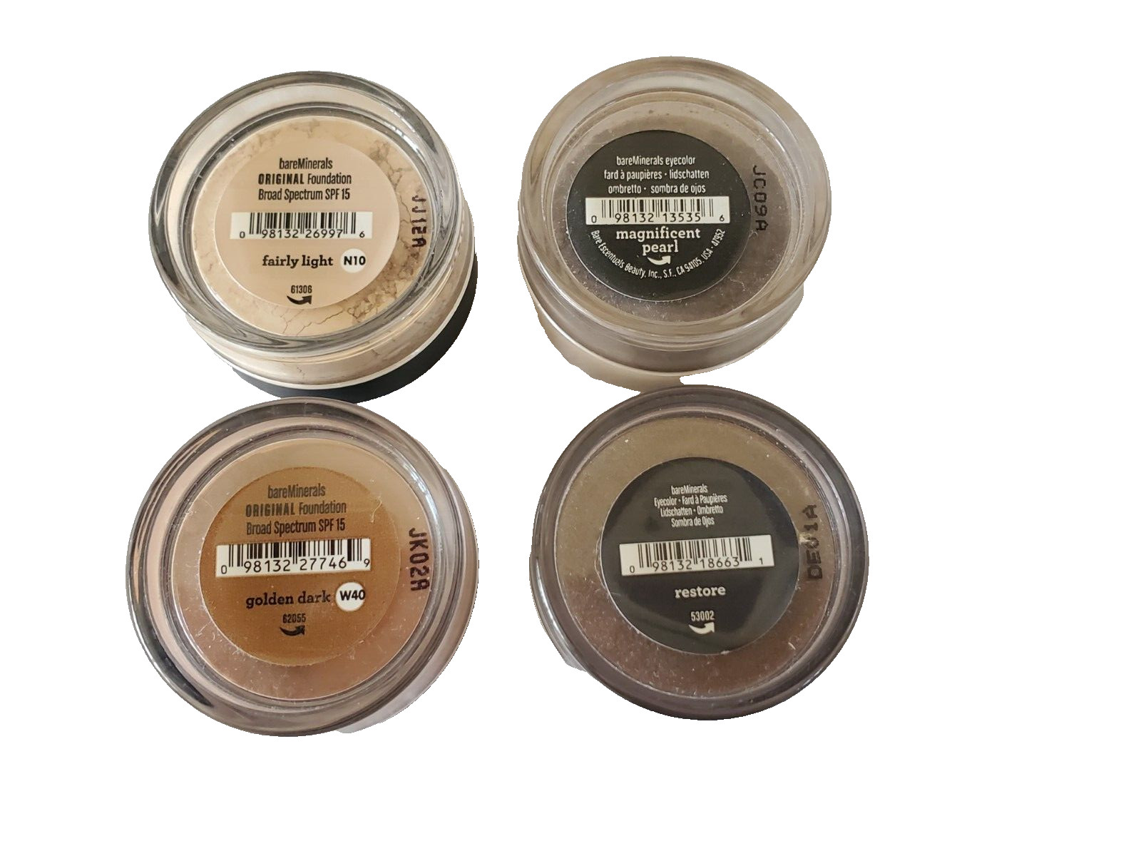 BARE MINERALS Makeup – Foundation and Eye Color – 4 oz. Travel Sizes – NEW