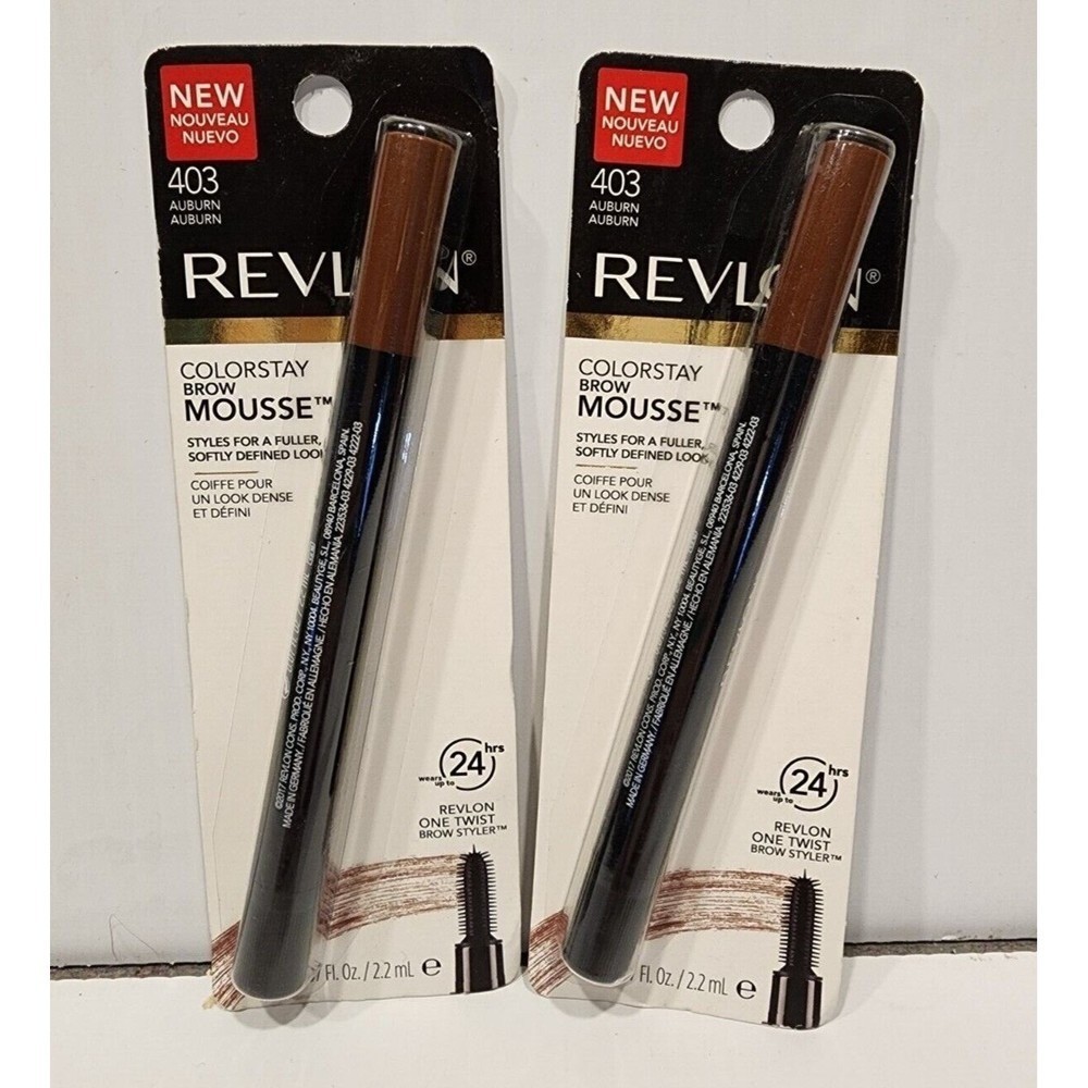 Revlon ColorStay Brow Mousse 403 Auburn 24 hour wear Lot of 2 New in Package