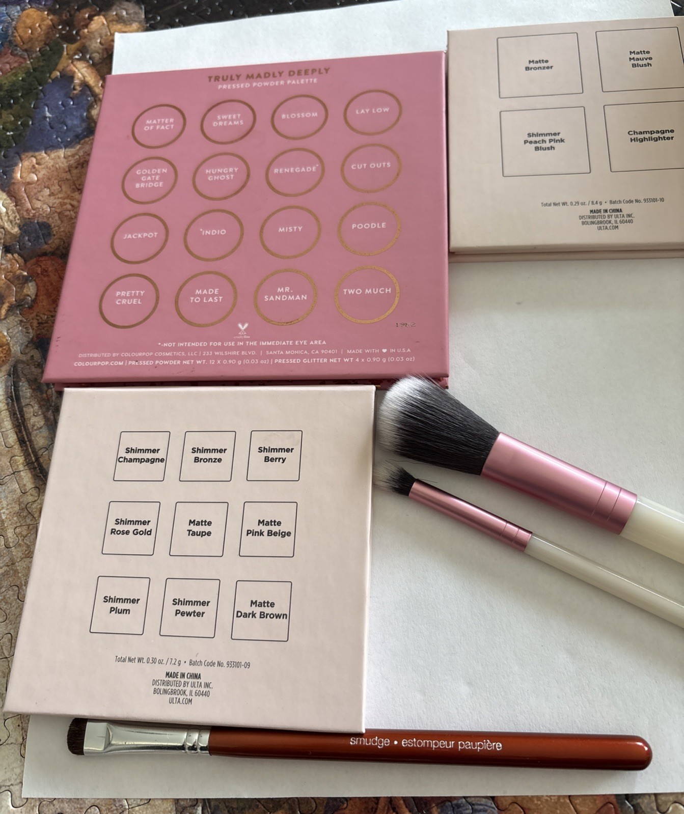 Sephora Vintage Brush, coLoRPoP Palette Makeup Eyeshadows+Ulta Lot