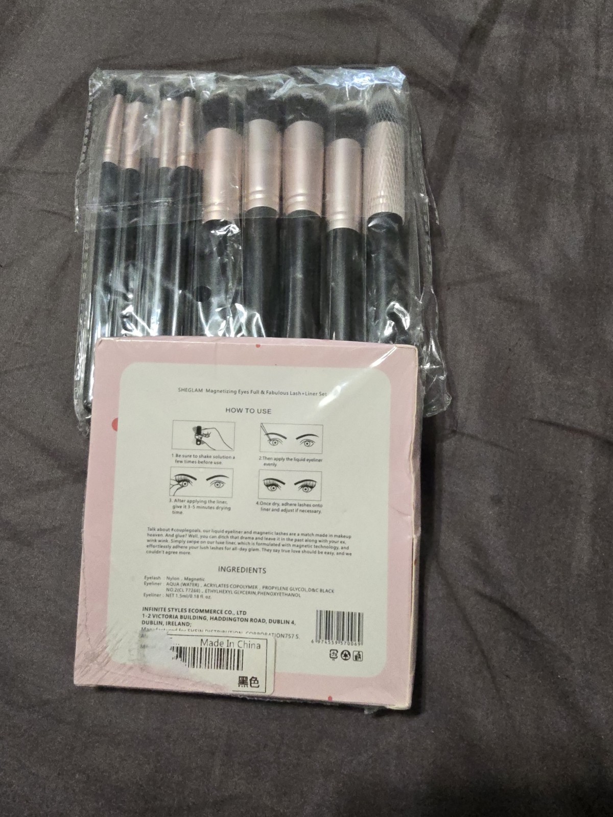 SHEGLAM Magnetizing Lash & Liner Set with 10-Piece Makeup Brush Set – NEW