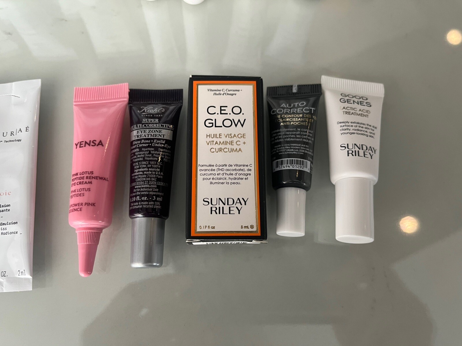 Lot of 32 Travel & Sample Beauty Products Skin/Makeup YSL/Oribe/Kiehls NEW