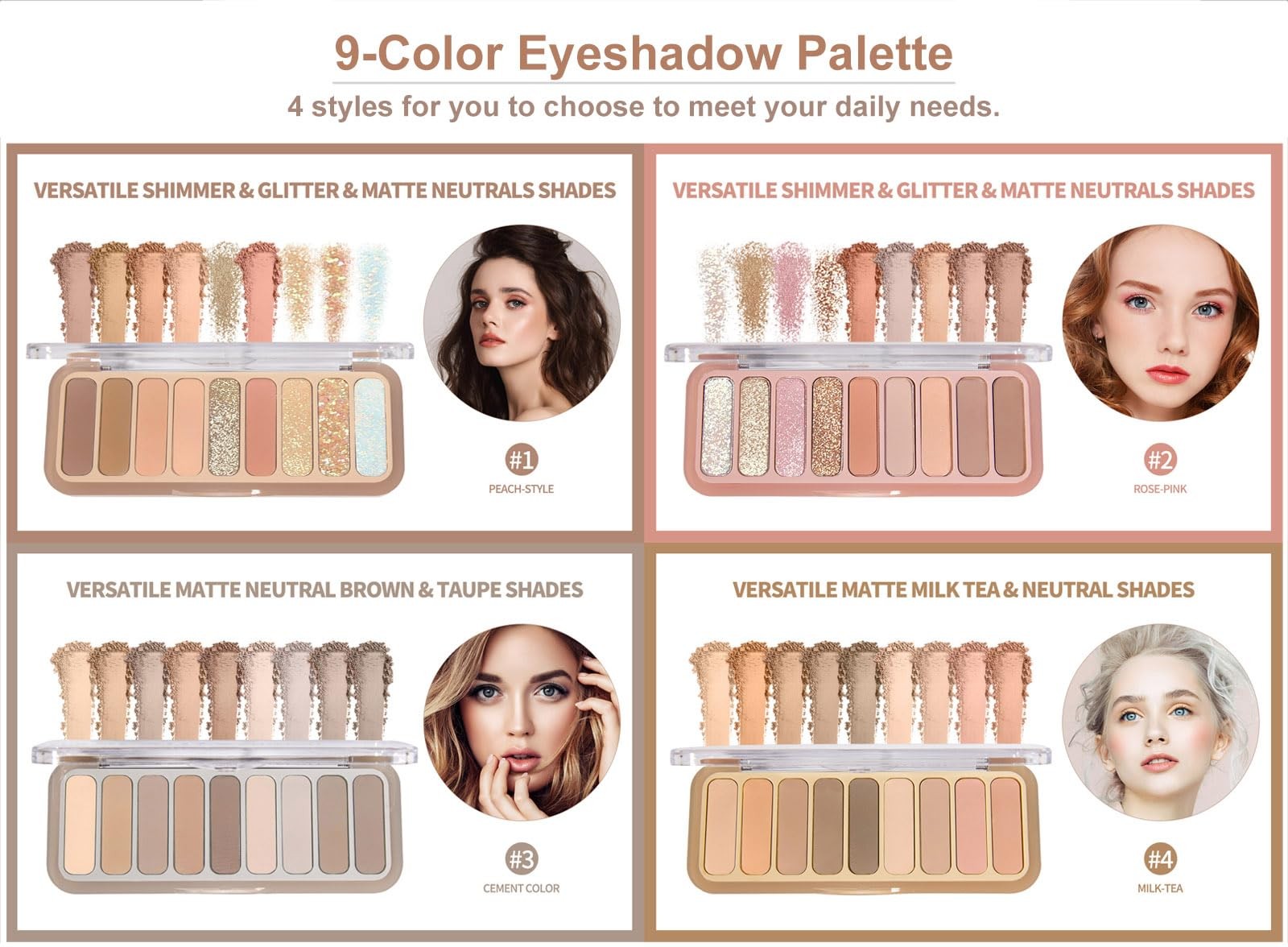 SUMEITANG 9 Colors Matte Naked 2.6 Ounce (Pack of 1), #3 Cement color