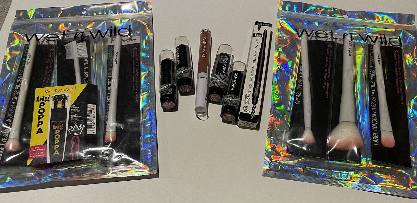 Deluxe Makeup Lot wet n’ wild Lipsticks,Makeup Brushes,Brow Pencil,Mini Mascara