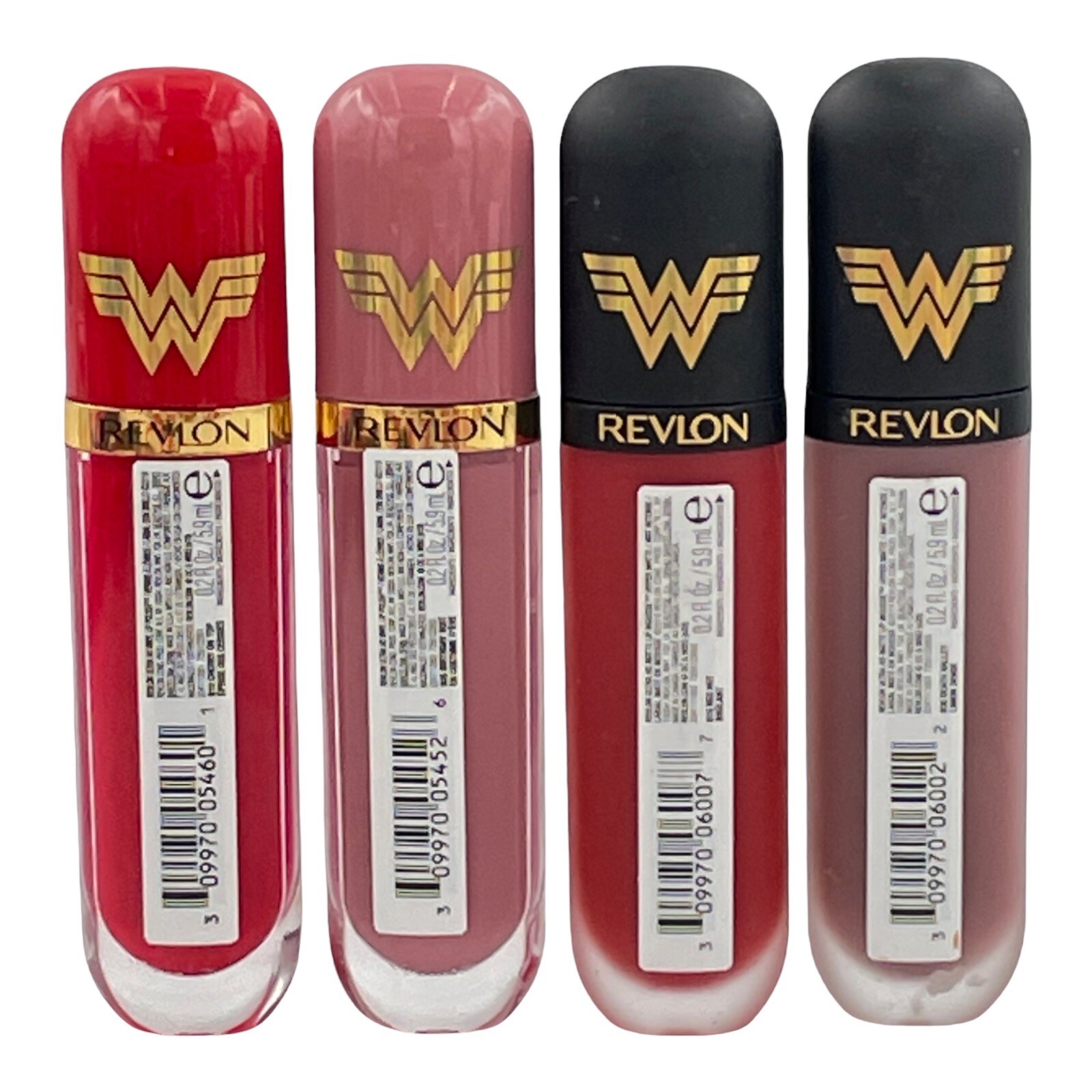 Revlon Wonder Woman Limited Edition 4 Pc Ultra HD Lip Matte Mousse Vinyl Polish