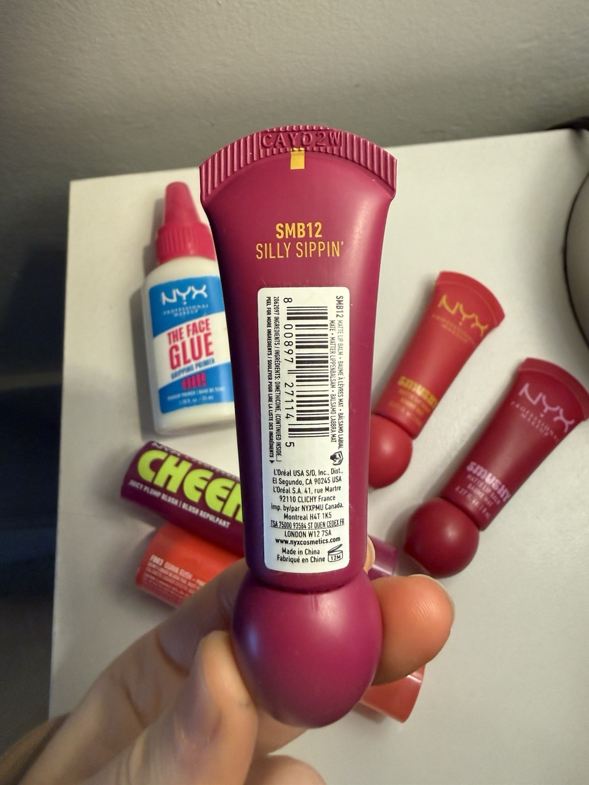 NYX Bundle: Face Glue Primer, Fat Juicy Plump Blush, Smooshy Lip Balm …
