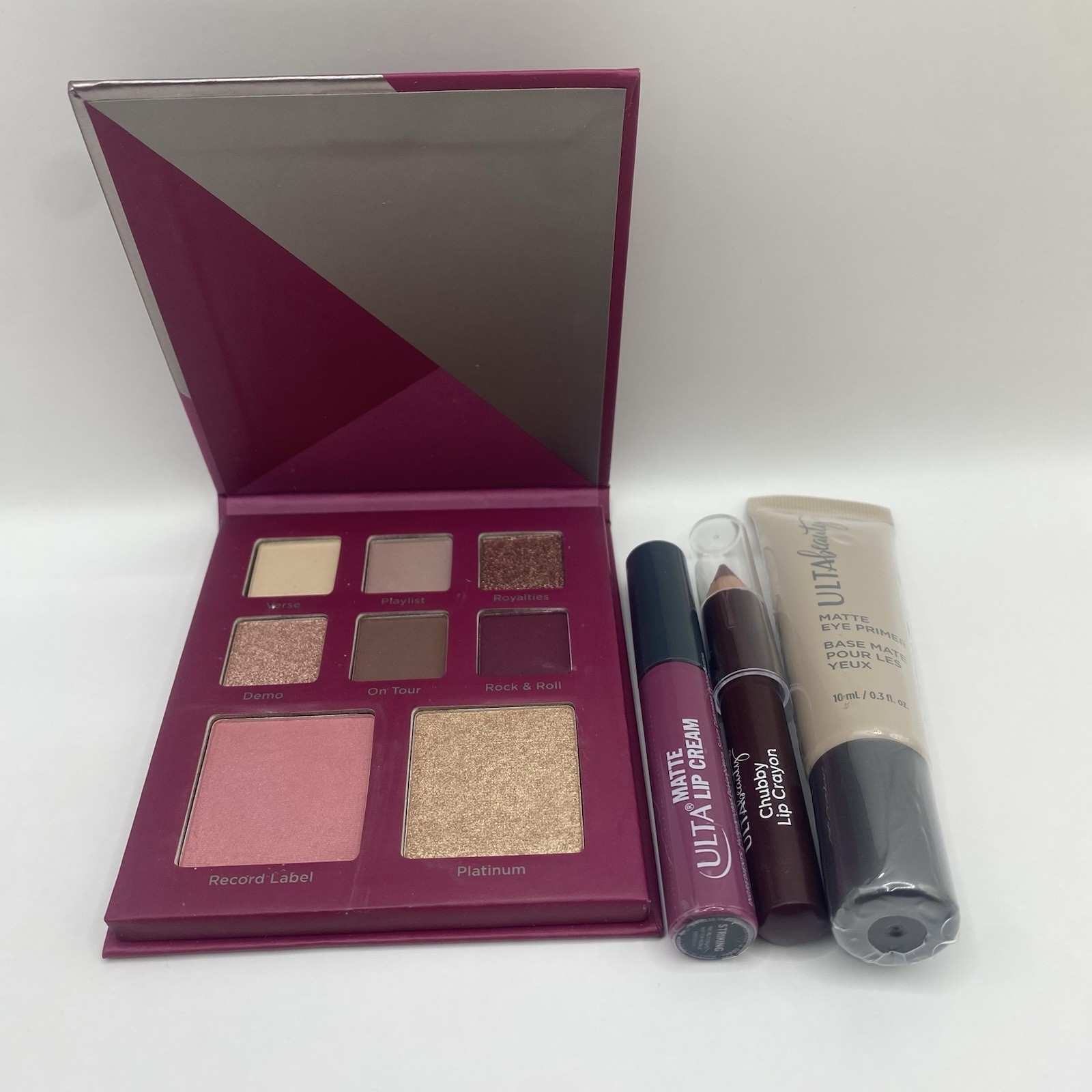 ULTA Beauty 4Pc Makeup Lot Face Palette Lip Cream Lip Crayon Eye Primer