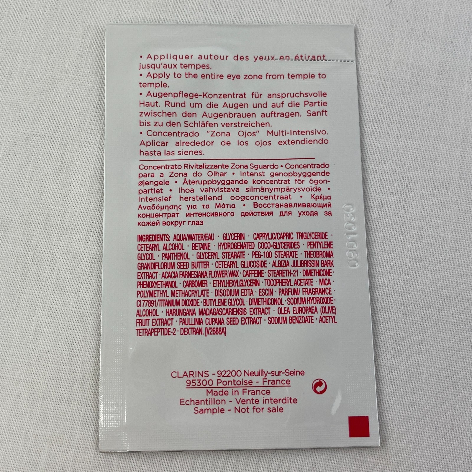 Clarins Beauty Makeup Sample LOT Bundle 13 Nutri-Lumiere Energy Eye Cleanser B64