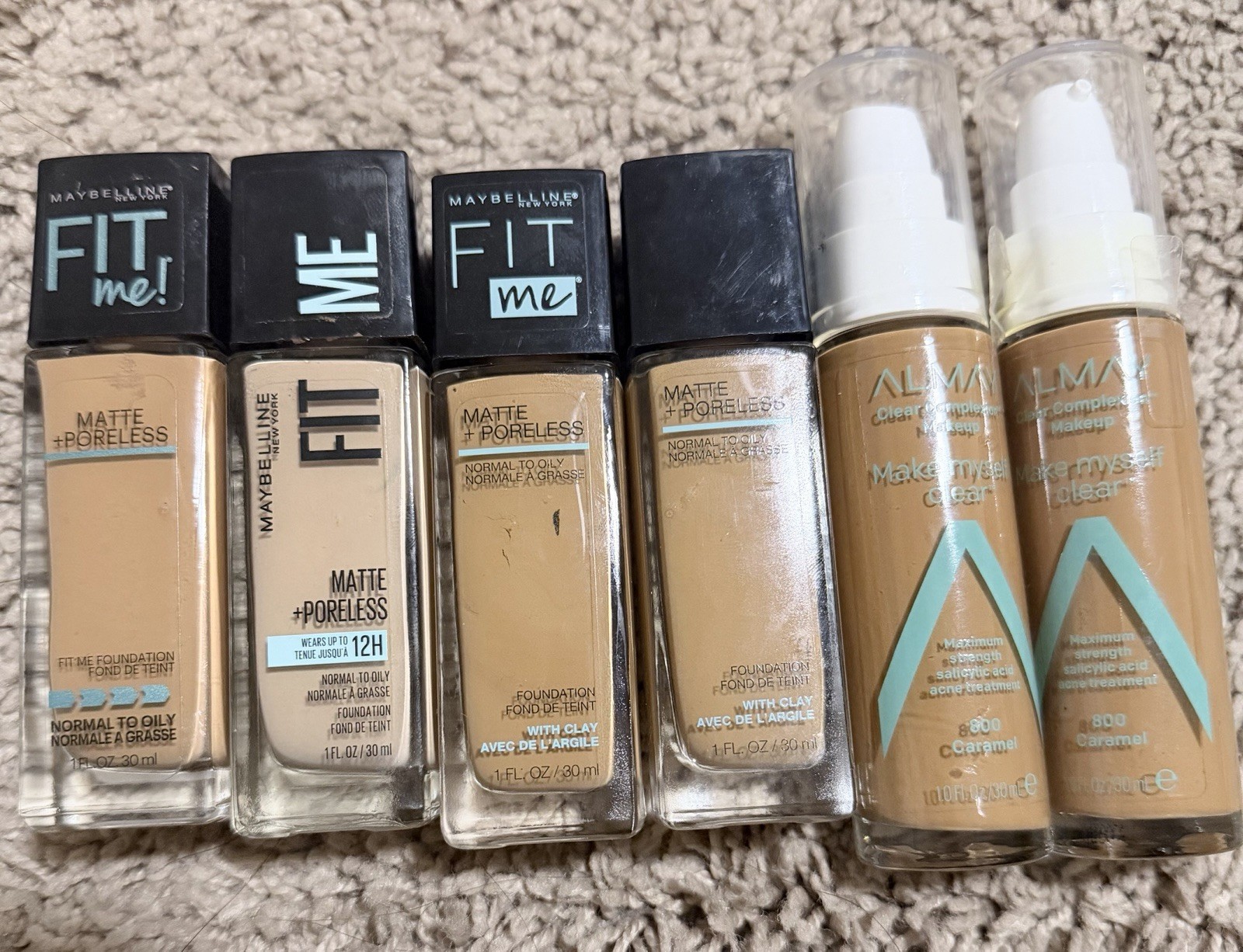 Revlon Maybelline L’Oreal Almay Makeup Bundle (Foundation,Concealer and Lippies)