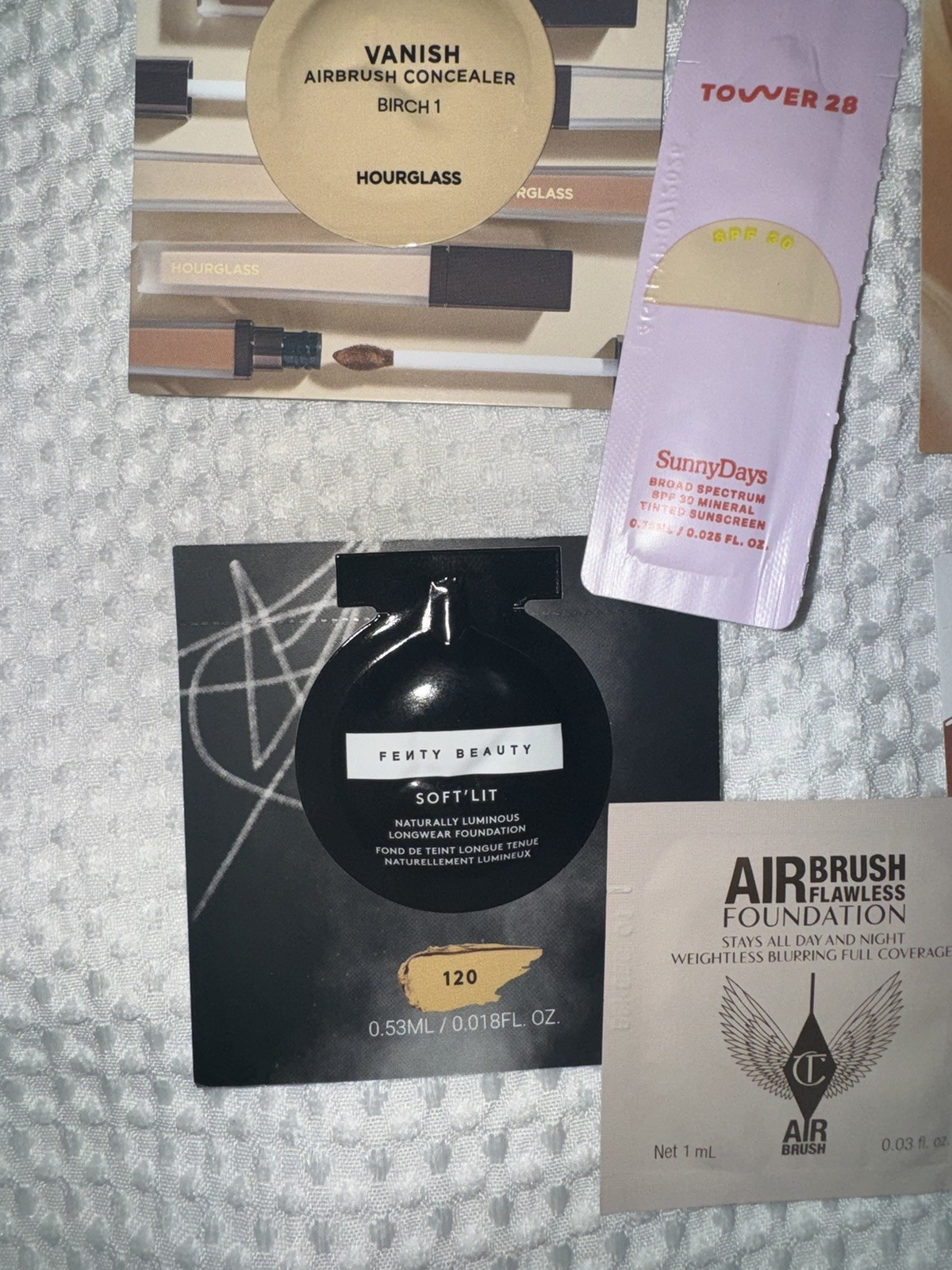 Lot of 10 High-End Foundation/Concealer Samples (Light Shades)