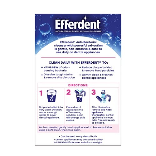 Efferdent Denture Cleanser Tablets – 126 Count – Retainer & Aligner Cleaner