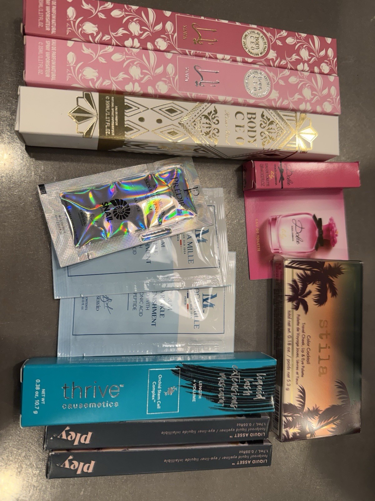 Stila, Pley, Dolce & Gabbana Mixed Lot Palette, Eyeliner, Perfume, Samples