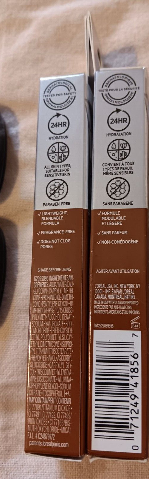 L’Oreal Paris Deep N9-10 Eye Cream Concealer Lot Hyaluronic Acid Depuffer 0.4 oz