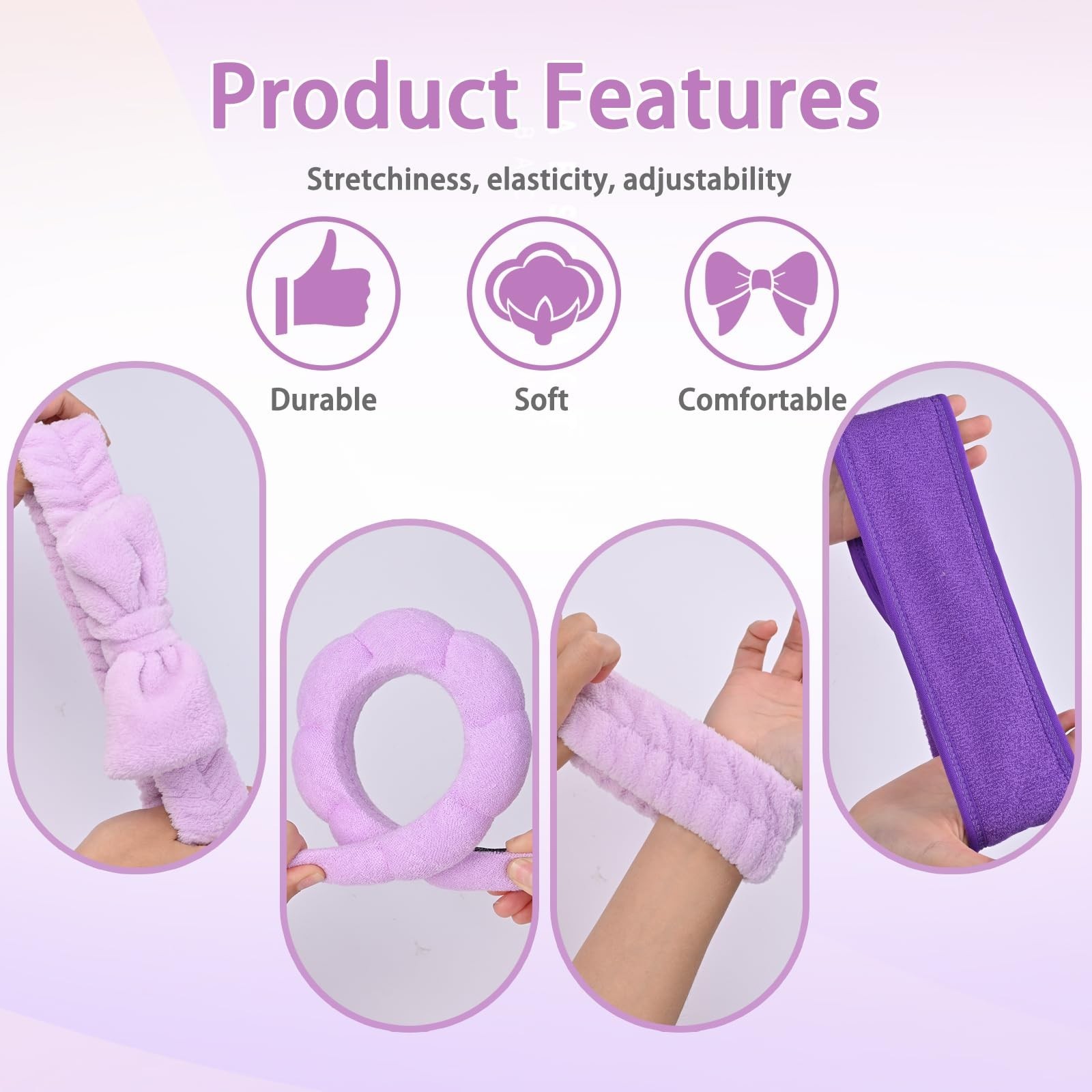20 Piece Spa Set, Face Wash Headband and Wristband, Bubble Headband, Gifts fo…