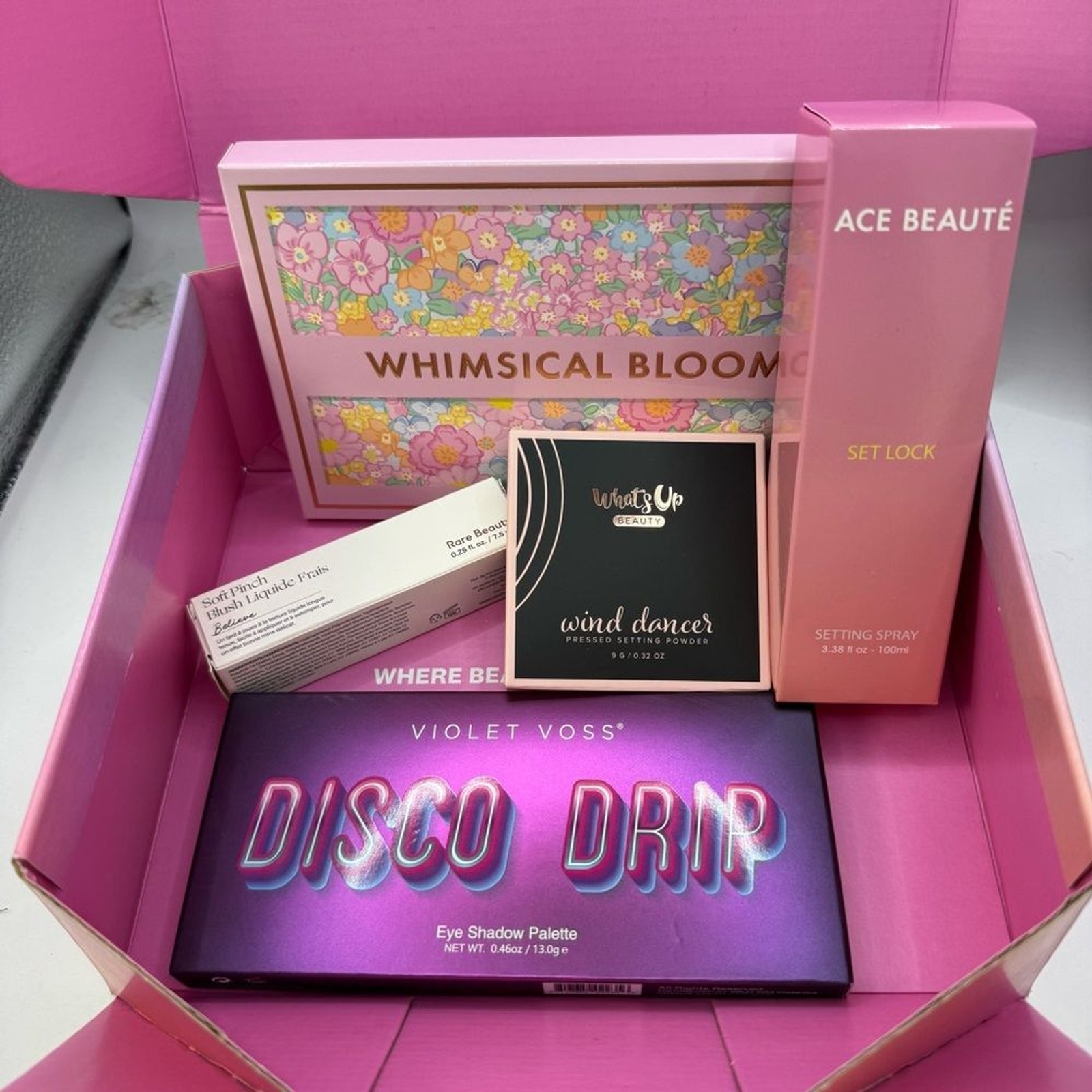 Boxy Charm box 5 NEW full size products eye shadow setting spray liquid blush