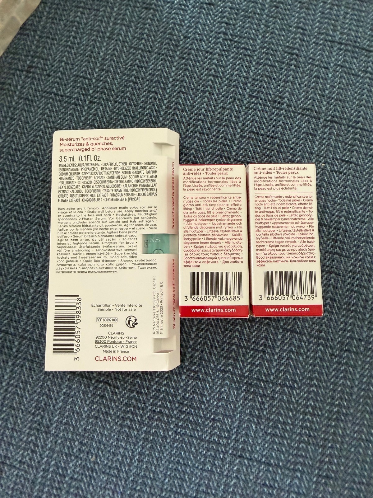LOT OF 3 Clarins samples