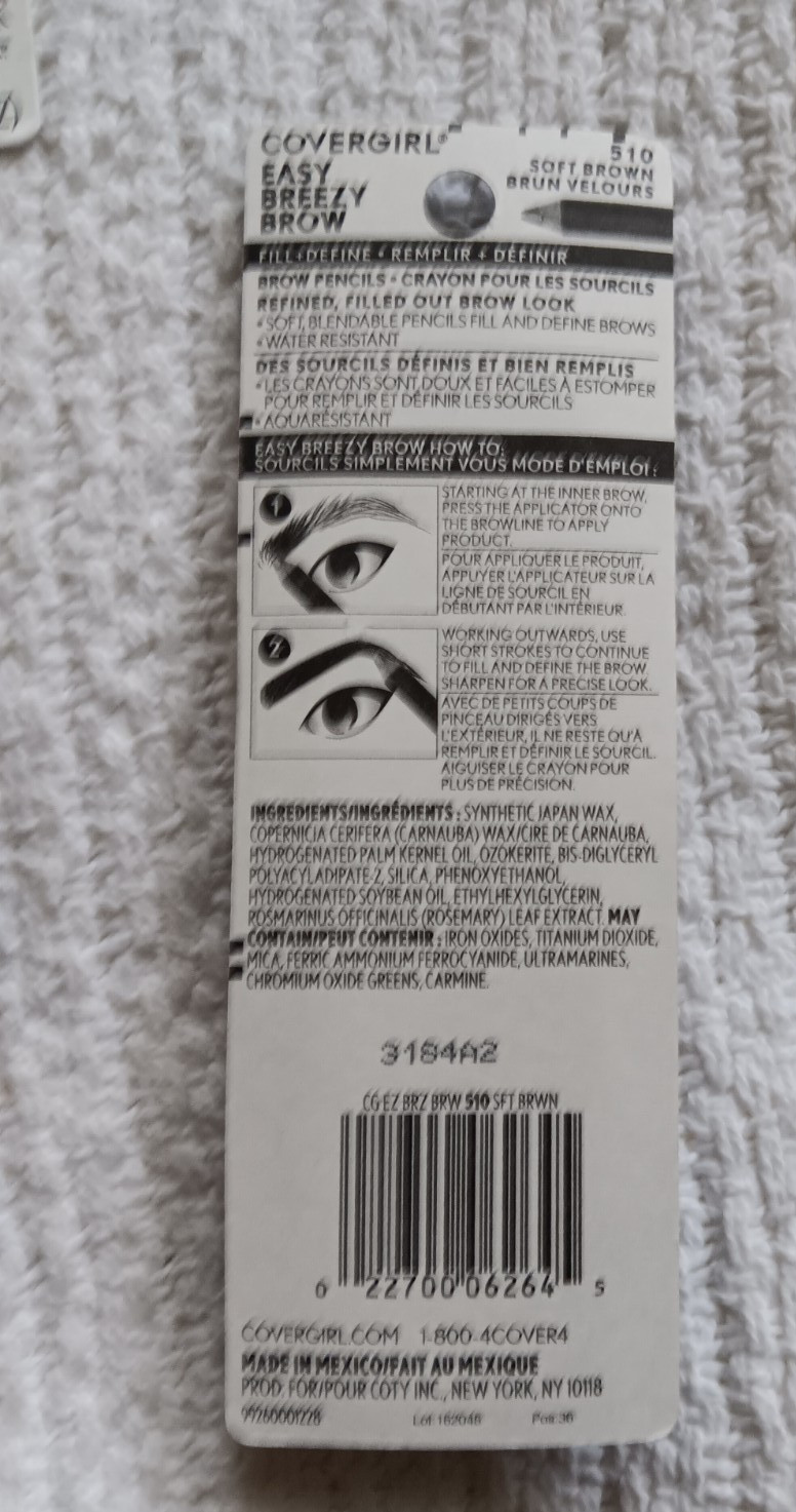 Covergirl Fair Powder Very Black Brown Mascara Soft Brown Pencil Eyeshadow Lot