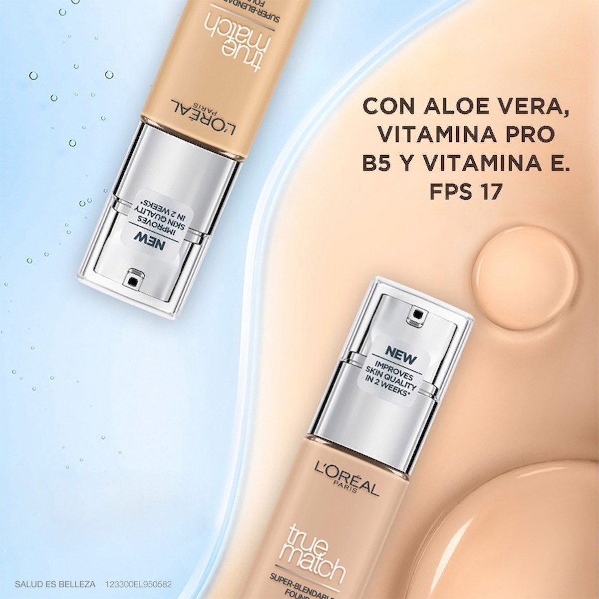 L’Oréal True Match Foundation – 4.5N Beige Neutral – with Hyaluronic Acid – 30ml