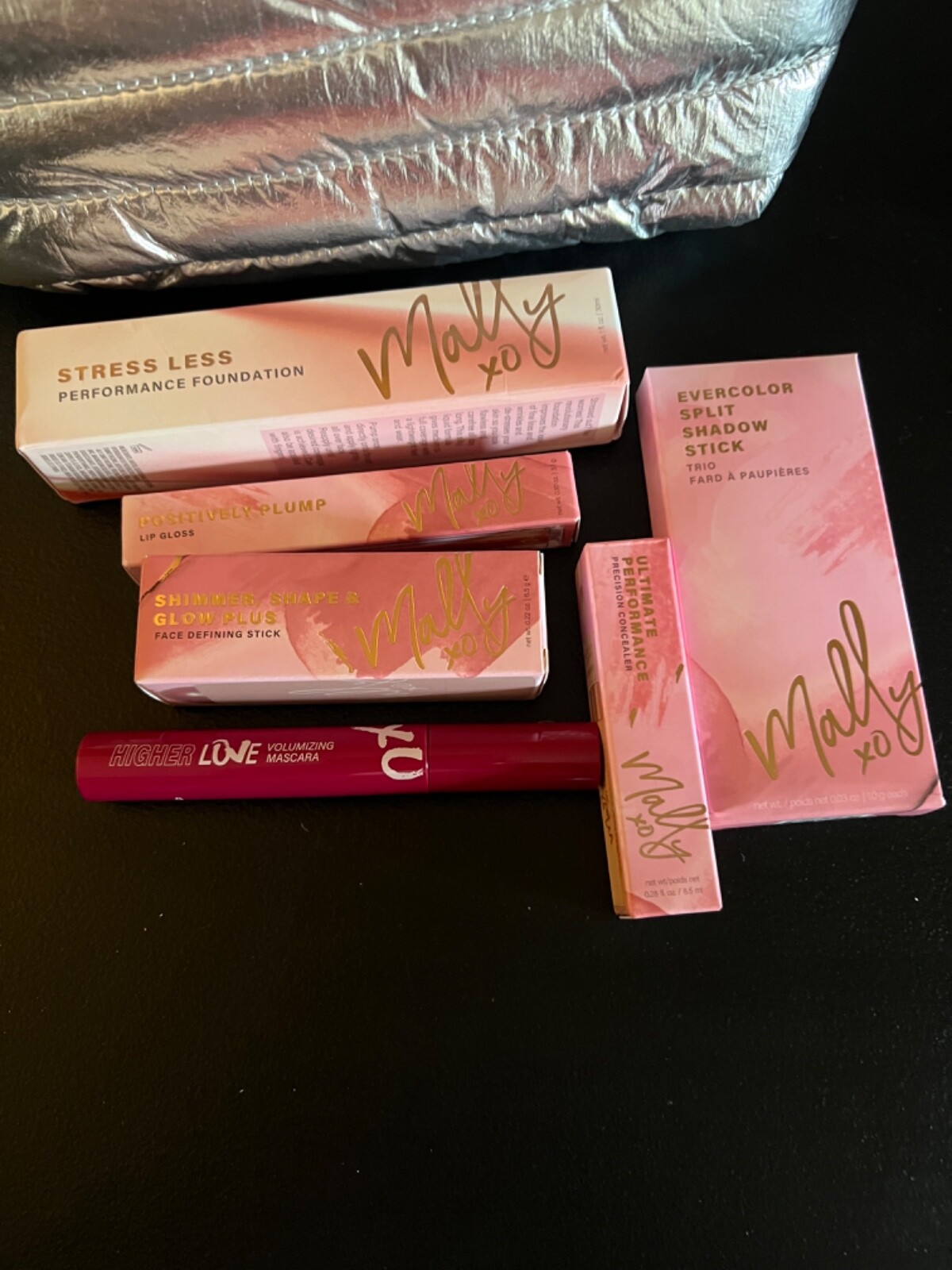 MALLY BEAUTY BUNDLE & BLUSH CRUSH COSMETIC BAG ALL NIB 7 pcs