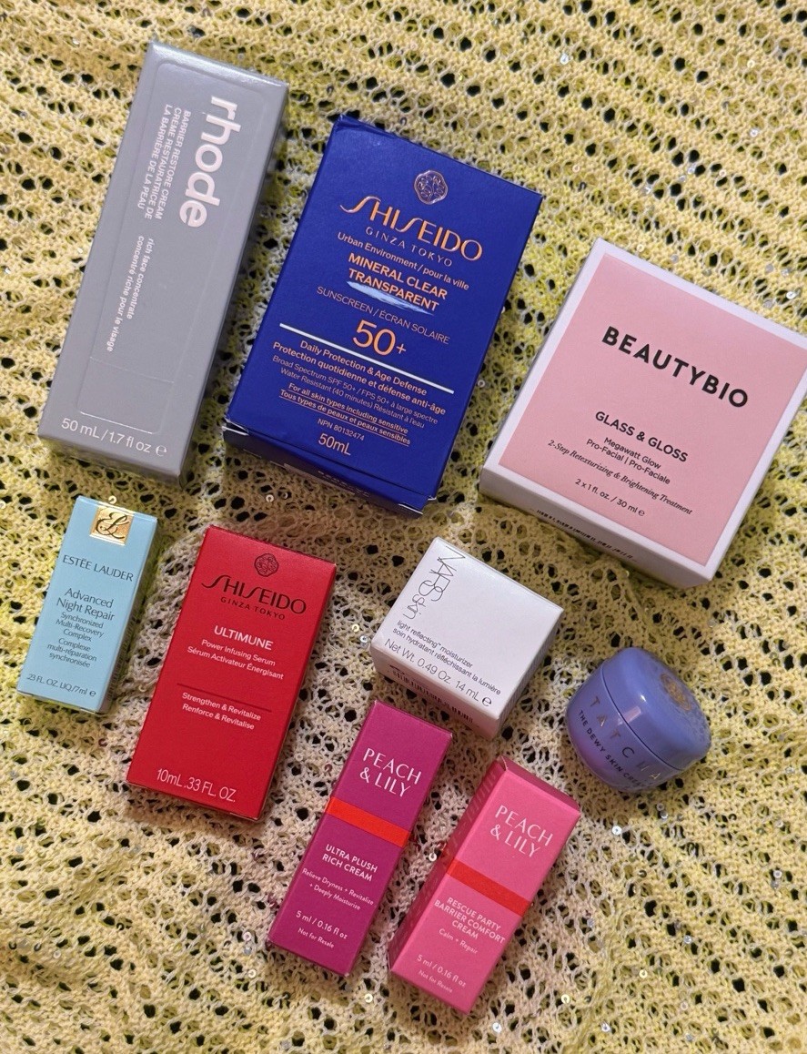Luxury Skincare Lot Bundle Rhode, Shiseido, Tatcha, NARS, Peach & Lily Brand New