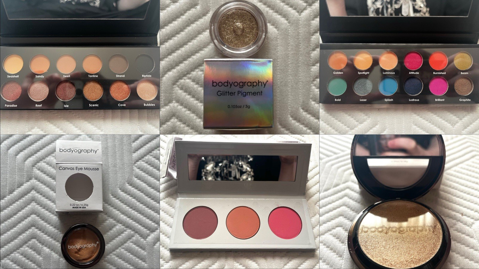 Bodyography Full Size Paraben-Free Makeup Lot: Palettes, Cosmetology Set