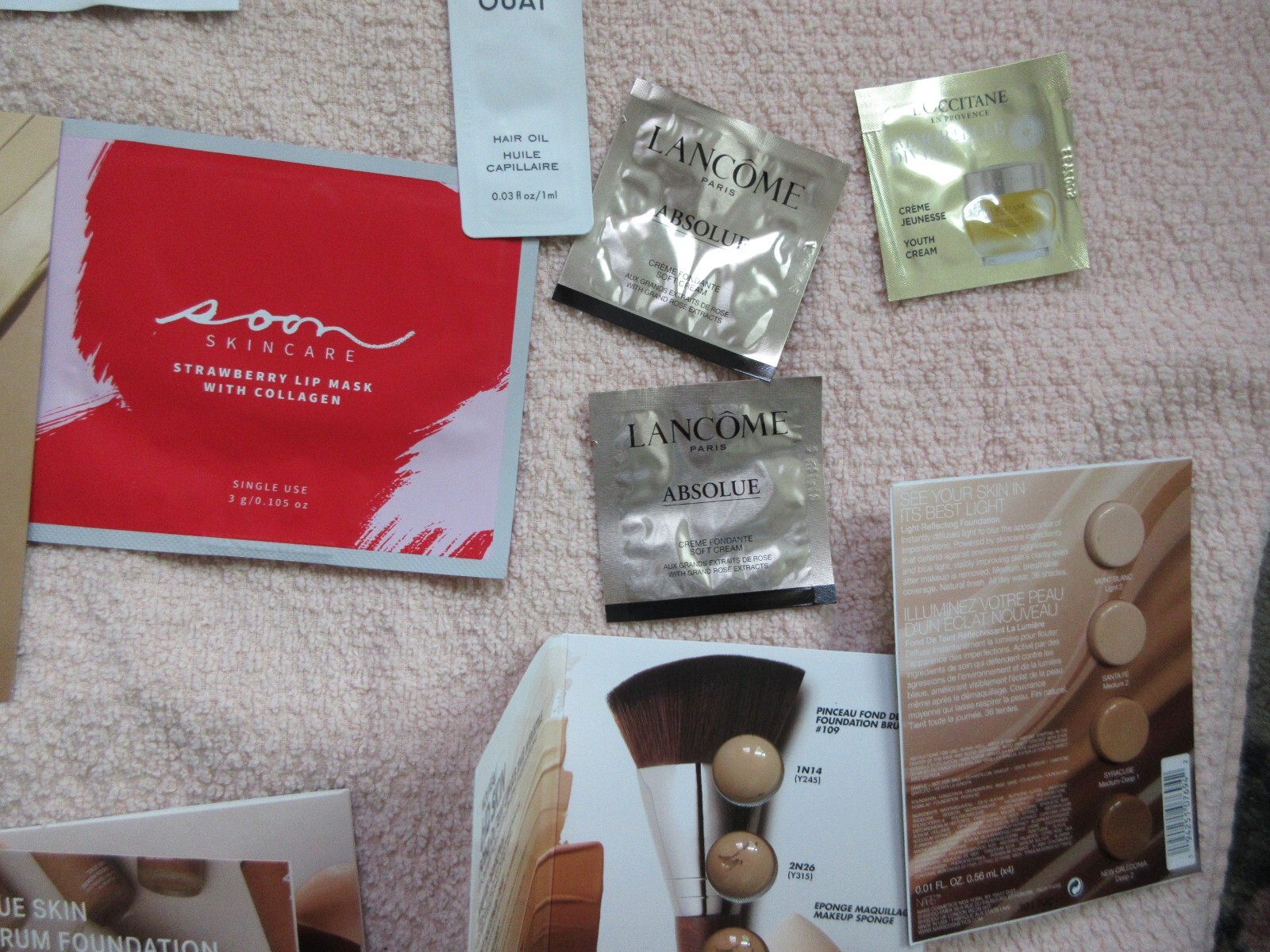 MEGA SIZED LOT OF 37 BEAUTY SAMPLES NAKERY, DIOR, HAIR, FOUNDATION SKINCARE