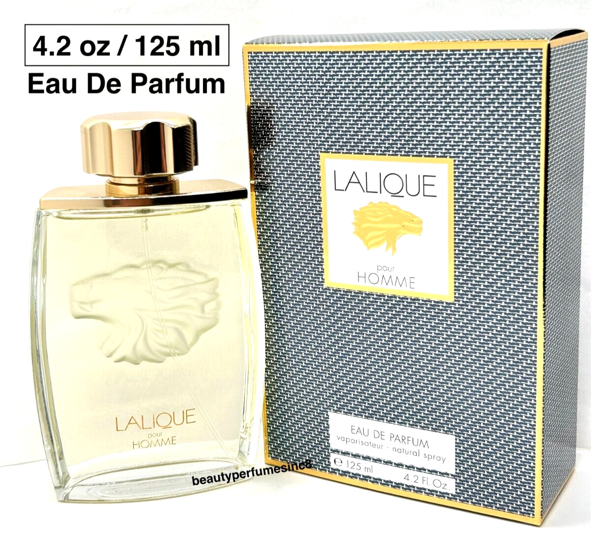 Lalique “Lion” Pour Homme 4.2 oz / 125 ml Eau de Parfum Spray, For Men’s Perfume