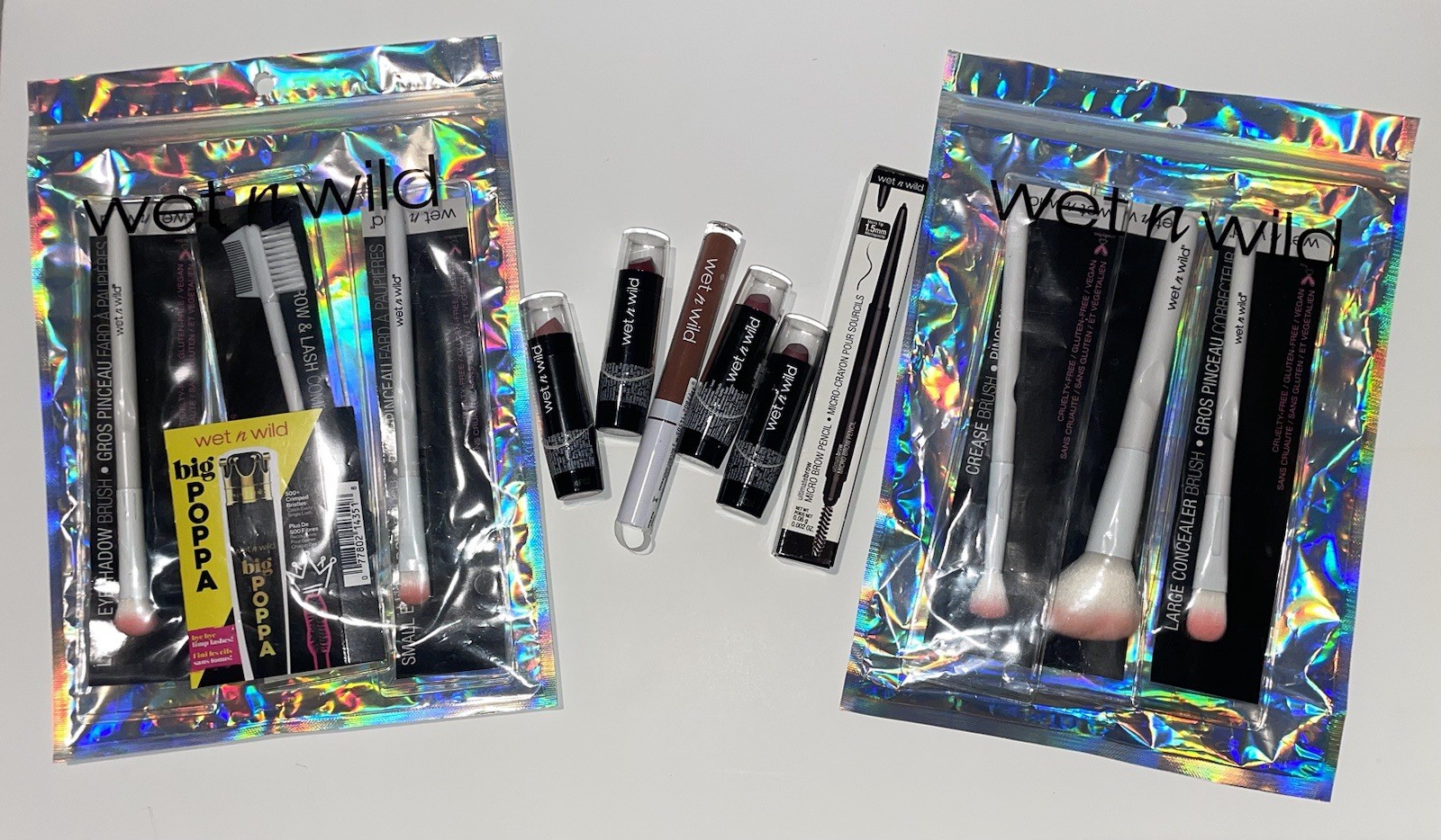 Deluxe Makeup Lot wet n’ wild Lipsticks,Makeup Brushes,Brow Pencil,Mini Mascara