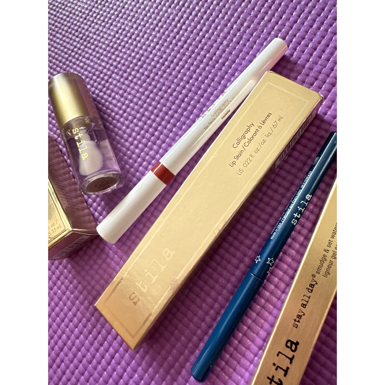 Stila Makeup Bundle Lot Gel Lip Oil, Lip Stain & Waterproof Gel Eye Liner NEW