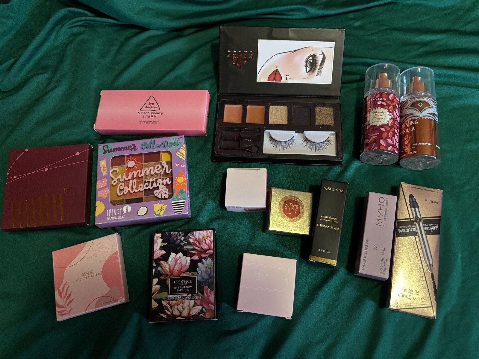 15 Piece Makeup Bundle + Handmade press on nail sets