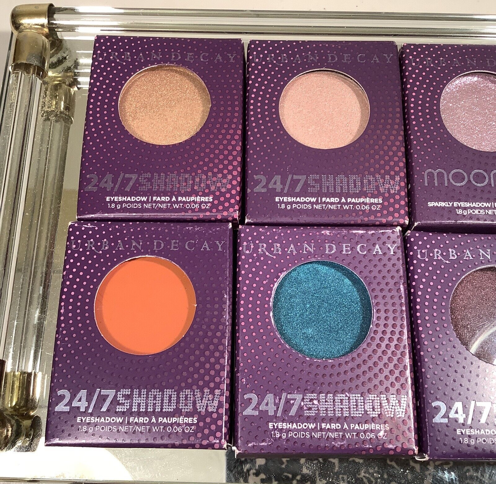Urban Decay Eyeshadow Lot of 14 Shades- NIP -NRFB & 6Pc Beauty Set w/Mirror Tray