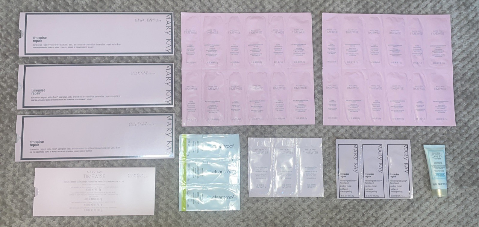 MARY KAY SAMPLES LOT Skincare Timewise Satin Hands Clearproof Clay Mask