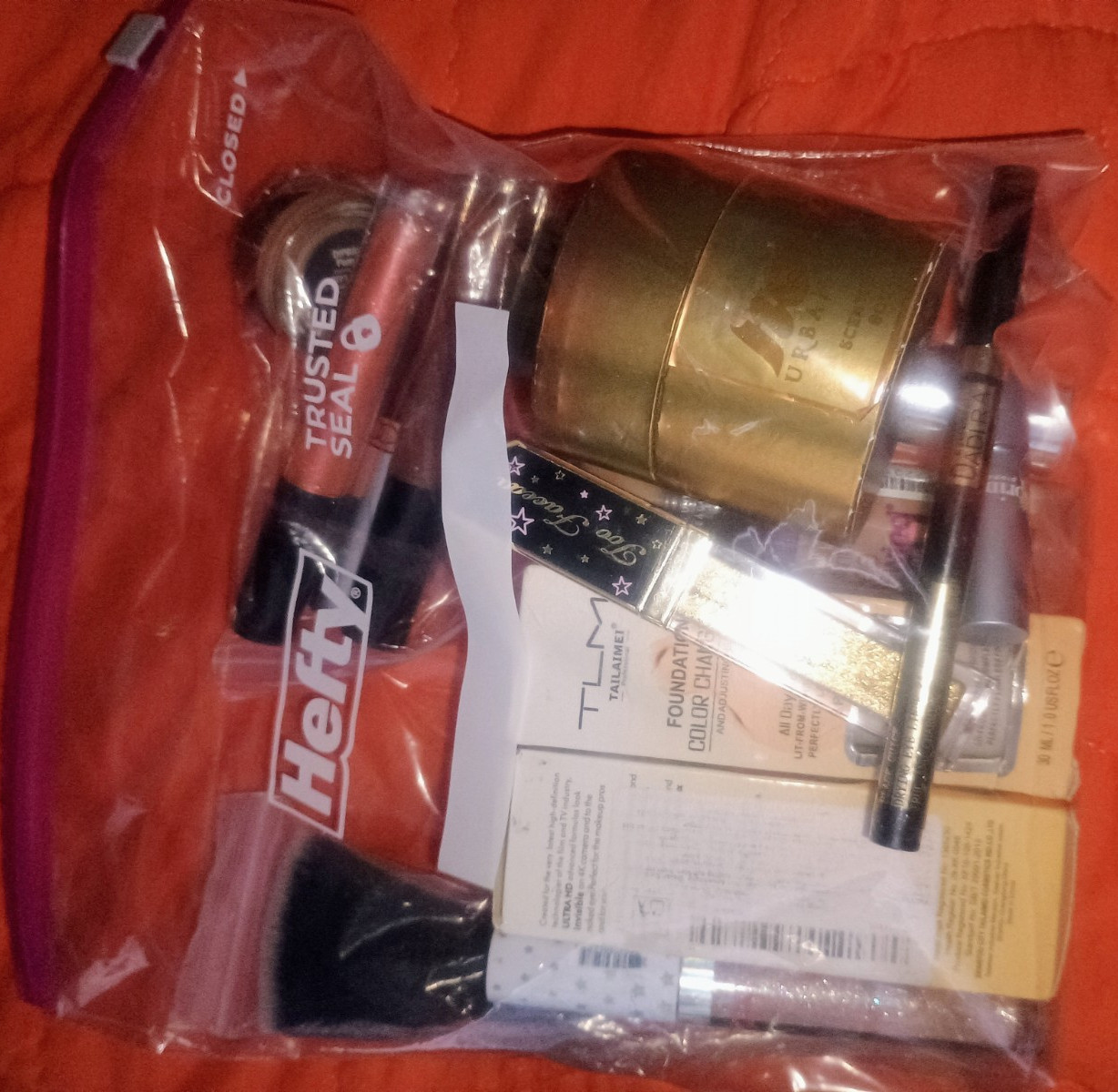 TLM Urban Decay Makeup Assortment Lot Full & Sample Size in Hefty Bag