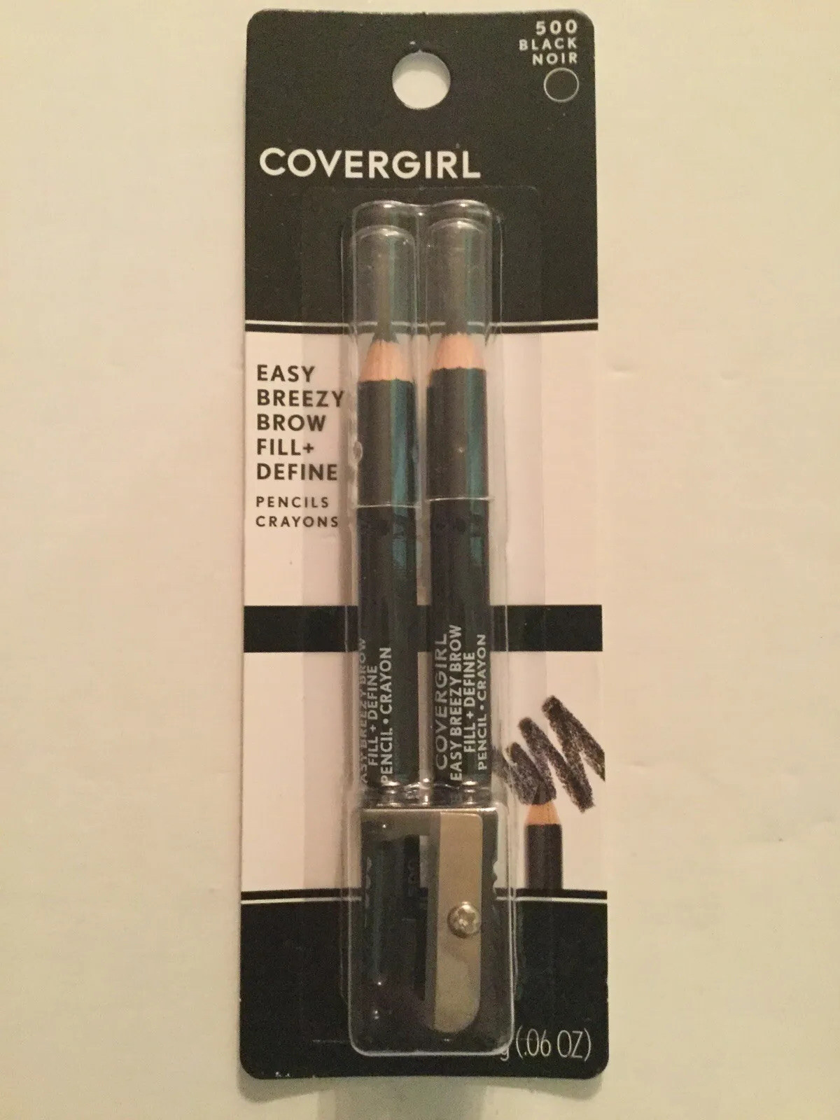 Covergirl 500 brow fill pencil sharpener mascara 200 very black Lot of 2 new